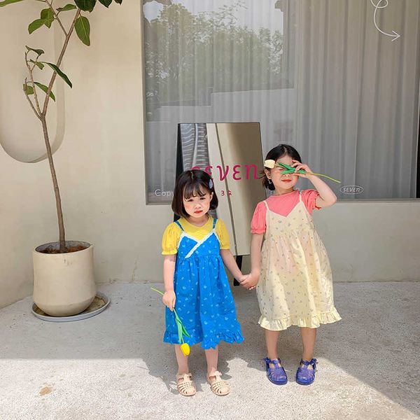 summer girls lace patchwork loose suspender dress cotton casual sleeveless dresses 210615, Red;yellow
summer girls lace patchwork loose suspender dress cotton casual sleeveless dresses 210615, Red;yellow