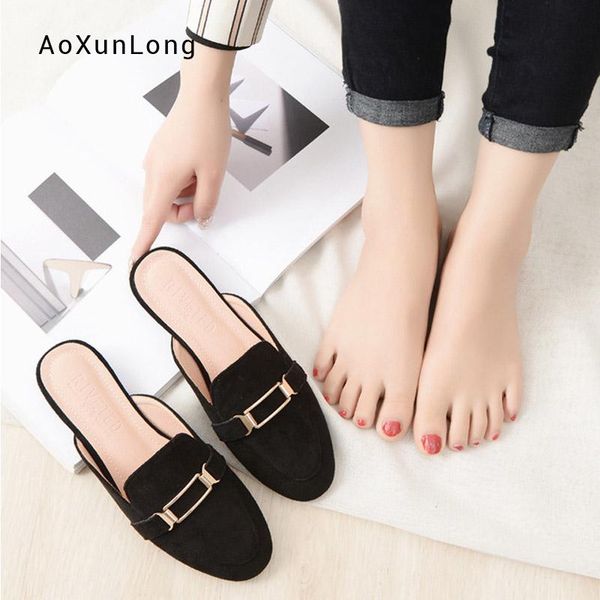 slippers women flock buckle female mules fashion low heels suede shoes pointed toe ladies plus size elegant woman slipper, Black
slippers women flock buckle female mules fashion low heels suede shoes pointed toe ladies plus size elegant woman slipper, Black