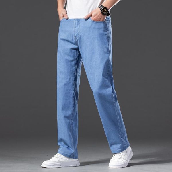 summer thin men's jeans plus size pants 42 44 46 loose casual straight minimalist style male denim trousers baggy, Blue
summer thin men's jeans plus size pants 42 44 46 loose casual straight minimalist style male denim trousers baggy, Blue