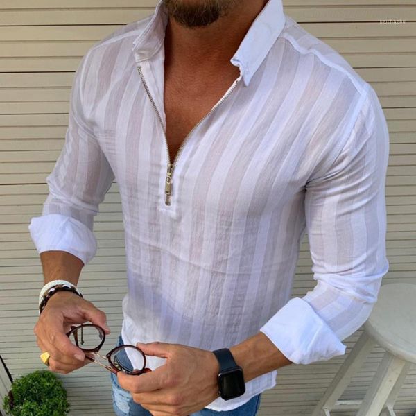 men's casual shirts striped men shirt 2021 male long sleeve solid slim fit white man blouses causal zip fashion blouse, White;black
men's casual shirts striped men shirt 2021 male long sleeve solid slim fit white man blouses causal zip fashion blouse, White;black