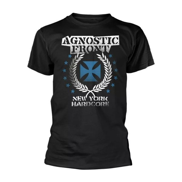 agnostic front iron cross official blue t-shirt men unisex, White;black