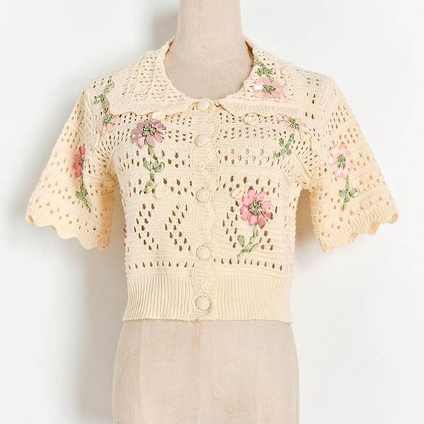 casual dresses sweet flower embroidery cardigan sweater women short sleeve single breasted ladies hollow out vintage coat knit cro, Black;gray
casual dresses sweet flower embroidery cardigan sweater women short sleeve single breasted ladies hollow out vintage coat knit cro, Black;gray