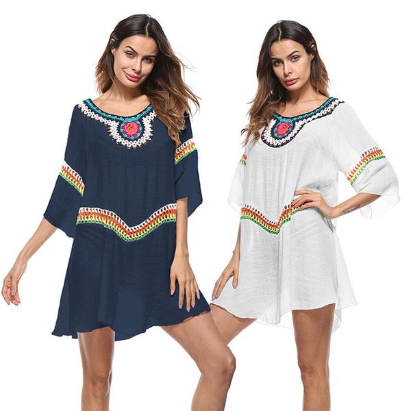 women beach dress cover-ups swimsuit cover up beachwear bathing suit knitted swim cape for woman summer tunic saida praia women's swimw, White;black
women beach dress cover-ups swimsuit cover up beachwear bathing suit knitted swim cape for woman summer tunic saida praia women's swimw, White;black