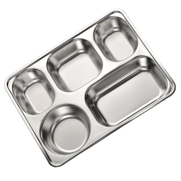 dishes & plates 1pc stainless steel 5 compartments tray serving plate for home school
dishes & plates 1pc stainless steel 5 compartments tray serving plate for home school