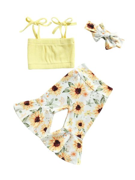 clothing sets 3pcs baby summer outfits, tied straps tank + floral/rainbow flared trousers headband for toddler girls, 0-18 months, White
clothing sets 3pcs baby summer outfits, tied straps tank + floral/rainbow flared trousers headband for toddler girls, 0-18 months, White