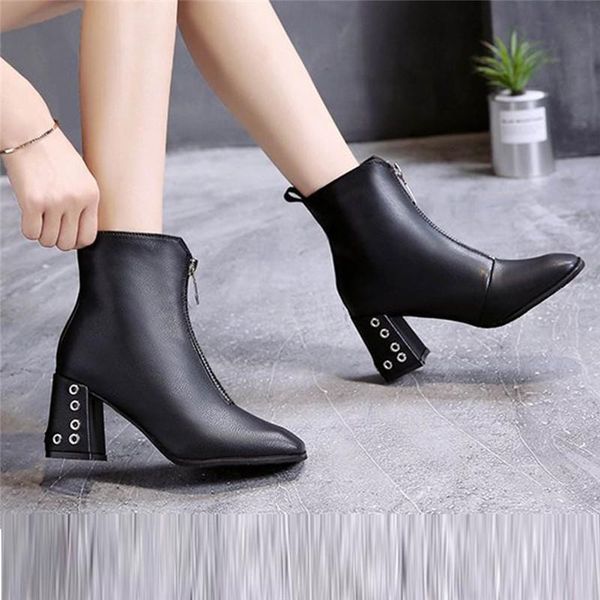 boots zapatos de mujer fashion high-heel solid color zipper square toe women's autumn in ankle drop #5, Black
boots zapatos de mujer fashion high-heel solid color zipper square toe women's autumn in ankle drop #5, Black