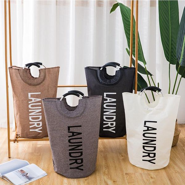 hand-held portable laundry basket dirty clothes hamper alloy handle bag moisture proof storage large clothing sundries boxes & bins
hand-held portable laundry basket dirty clothes hamper alloy handle bag moisture proof storage large clothing sundries boxes & bins