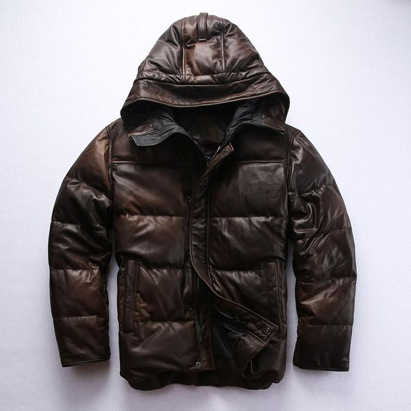 men's leather & faux factory 2021 men brown genuine down coat fashion sheepskin hooded pilot jackets russia winter coats, Black
men's leather & faux factory 2021 men brown genuine down coat fashion sheepskin hooded pilot jackets russia winter coats, Black