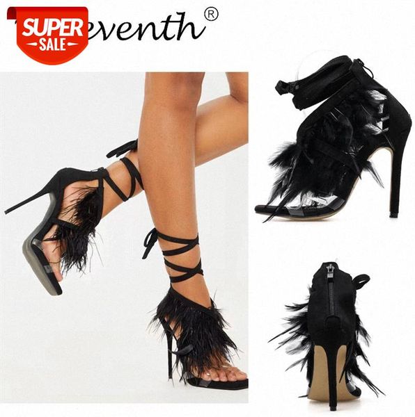 women's high heels european and american style solid color cross strap feather stiletto sandals for women #ht6m, Black
women's high heels european and american style solid color cross strap feather stiletto sandals for women #ht6m, Black