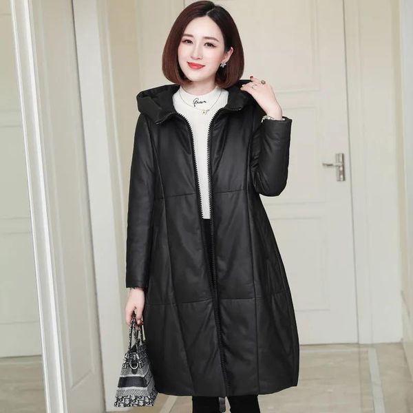 women's leather & faux long lint dress plus velvet 2021 padded jacket winter size haining commuter imitation fur coat solid color, Black
women's leather & faux long lint dress plus velvet 2021 padded jacket winter size haining commuter imitation fur coat solid color, Black