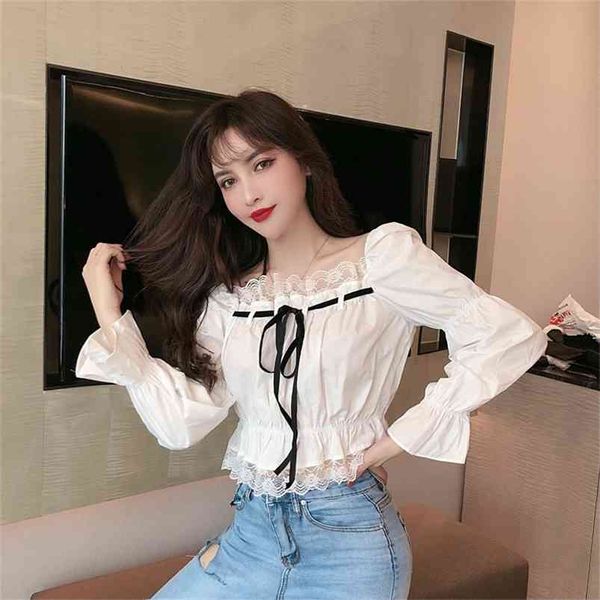 spring autumn women's blouse retro solid color strapless puff sleeve korean style slimming short female gx184 210507, White
spring autumn women's blouse retro solid color strapless puff sleeve korean style slimming short female gx184 210507, White