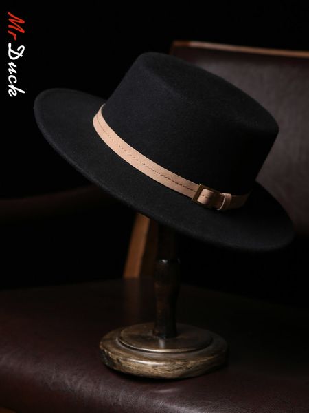 brand caps mrduck 2021 autumn winter british flat hat men's and women's wool tweed black jazz, Blue;gray
brand caps mrduck 2021 autumn winter british flat hat men's and women's wool tweed black jazz, Blue;gray