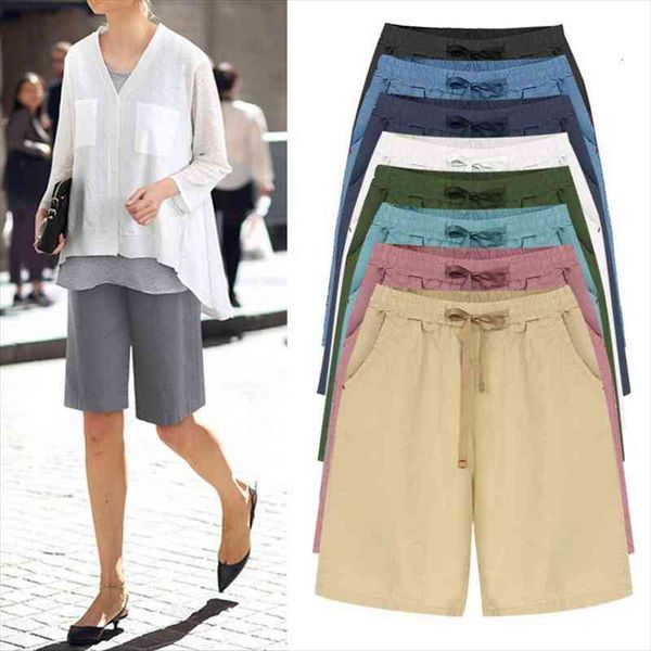 women summer cotton linen shorts casual ladies drawstring elastic loose short trousers plus size s-8xl wdc6568, White;black
women summer cotton linen shorts casual ladies drawstring elastic loose short trousers plus size s-8xl wdc6568, White;black