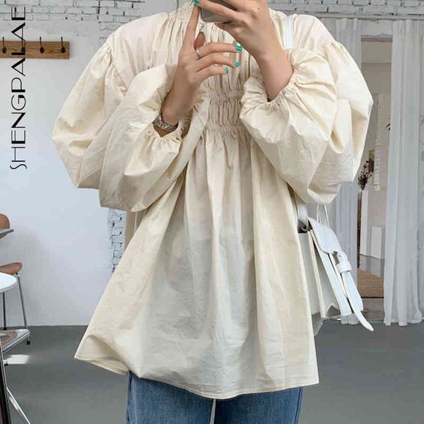 women's blouses & shirts versatile cream apricot blouse spring round neck pleated loose bubble sleeve shirt female 5a1308 7yyy, White
women's blouses & shirts versatile cream apricot blouse spring round neck pleated loose bubble sleeve shirt female 5a1308 7yyy, White