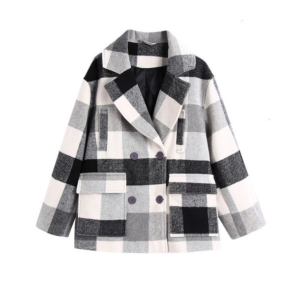 women's jackets bb 2926 autumn europe and the united states female double-breasted grid cloth coat 5155, Black;brown
women's jackets bb 2926 autumn europe and the united states female double-breasted grid cloth coat 5155, Black;brown