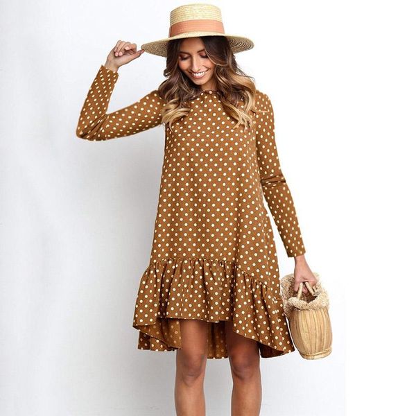 casual dresses fashionable polka dot printed ruffled bohemian long sleeve beach women's dress autumn loose 2021, Black;gray
casual dresses fashionable polka dot printed ruffled bohemian long sleeve beach women's dress autumn loose 2021, Black;gray