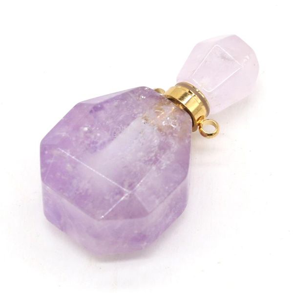 charms fashion women pendant natural stone amethyst perfume bottle for jewelry making diy necklace accessories gift, Bronze;silver
charms fashion women pendant natural stone amethyst perfume bottle for jewelry making diy necklace accessories gift, Bronze;silver