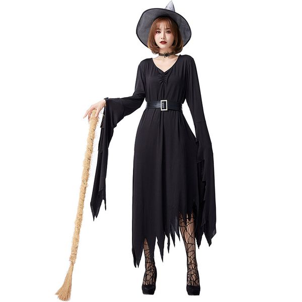 stage carnival halloween costume japanese black irregular witch stretch slim troublemaker's night, Black;red
stage carnival halloween costume japanese black irregular witch stretch slim troublemaker's night, Black;red