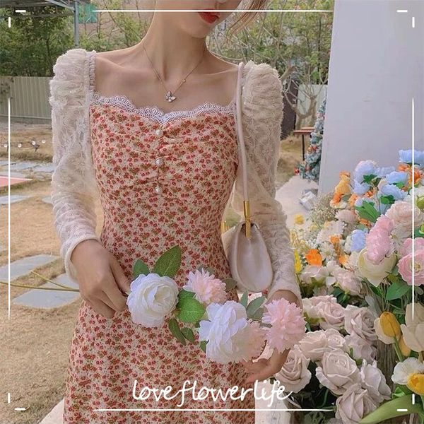 square collar lace dress women long sleeve elegant sweet dress vintage beach dress floral design korean style summer kawaii 210521, Black;gray
square collar lace dress women long sleeve elegant sweet dress vintage beach dress floral design korean style summer kawaii 210521, Black;gray