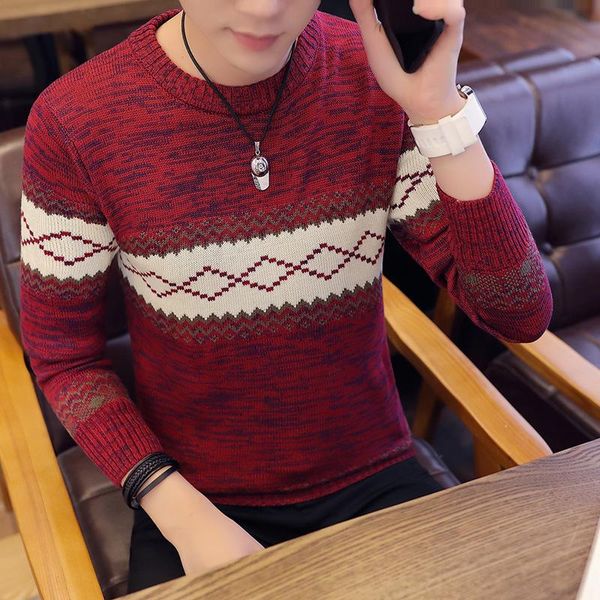 men's sweaters 2021 autumn winter sweater male korean tide contracted round gets fashionable stripe loose add thick warm dresses, White;black
men's sweaters 2021 autumn winter sweater male korean tide contracted round gets fashionable stripe loose add thick warm dresses, White;black