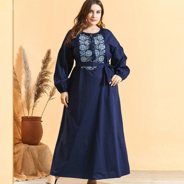 ethnic clothing fashion and comfortable large size women's dress navy blue embroidered round collar arab casual big swing, Red
ethnic clothing fashion and comfortable large size women's dress navy blue embroidered round collar arab casual big swing, Red