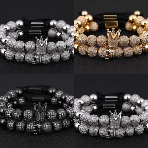2pcs/set luxury crown charm men bracelets 8mm micro pave cz round braided macrame bracelet pulseira feminina handmade jewelry gift 110 r2, Golden;silver
2pcs/set luxury crown charm men bracelets 8mm micro pave cz round braided macrame bracelet pulseira feminina handmade jewelry gift 110 r2, Golden;silver