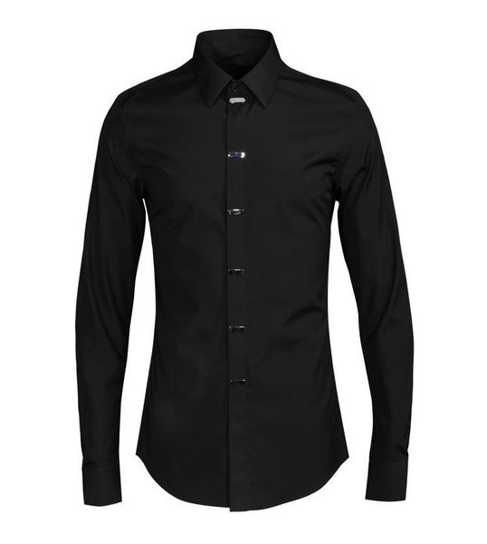 men's casual shirts minlgu men luxery hardware electroplating decoration mens dress plus size 4xl turn-down collar man, White;black
men's casual shirts minlgu men luxery hardware electroplating decoration mens dress plus size 4xl turn-down collar man, White;black