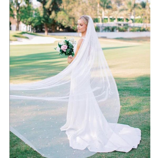 bridal veils arrival 3 meter long pearl veil velo de novia catedral lujo soft with pearls comb wedding headdress velos, Black
bridal veils arrival 3 meter long pearl veil velo de novia catedral lujo soft with pearls comb wedding headdress velos, Black