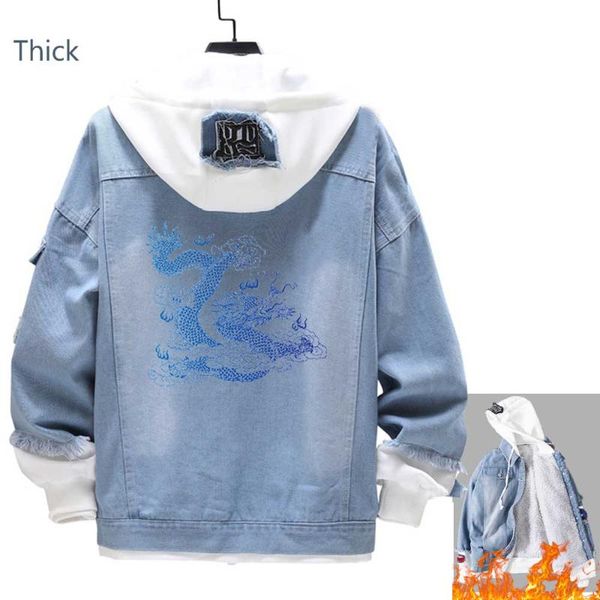 men's jackets awesome japanese dragon with print jean hooded autumn winter fleece thick denim jacket streetwear plus size outerwear, Black;brown
men's jackets awesome japanese dragon with print jean hooded autumn winter fleece thick denim jacket streetwear plus size outerwear, Black;brown