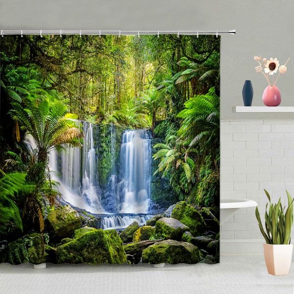 shower curtains waterfall natural scenery stone moss forest landscape background decorative waterproof fabric set with hooks
shower curtains waterfall natural scenery stone moss forest landscape background decorative waterproof fabric set with hooks