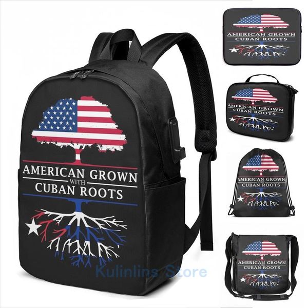 backpack funny graphic print american grown with cuban roots cuba design usb charge men school bags women bag travel laptop
backpack funny graphic print american grown with cuban roots cuba design usb charge men school bags women bag travel laptop