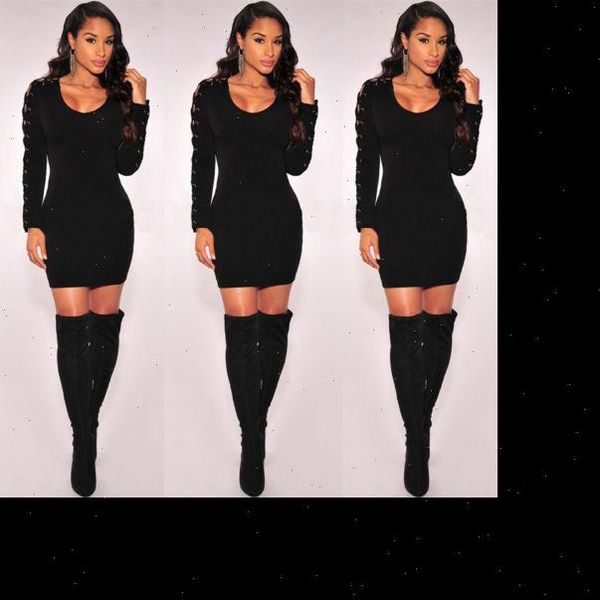 bandage bodycon long sleeve women dress evening short casual, Black;gray 
bandage bodycon long sleeve women dress evening short casual, Black;gray
