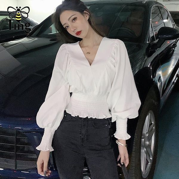 tingfly fashion casual short blouse lady girl spring summer v neck lantern sleeve street relax shirt elastic fitted women's blouses &, White
tingfly fashion casual short blouse lady girl spring summer v neck lantern sleeve street relax shirt elastic fitted women's blouses &, White