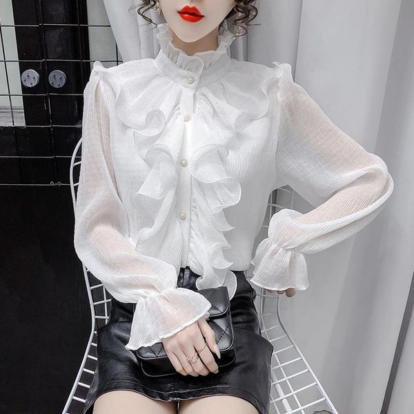 women's blouses & shirts fashion ruffles shirt women lolita french long sleeve medieval gothic lady camisas hombre party festival, White
women's blouses & shirts fashion ruffles shirt women lolita french long sleeve medieval gothic lady camisas hombre party festival, White