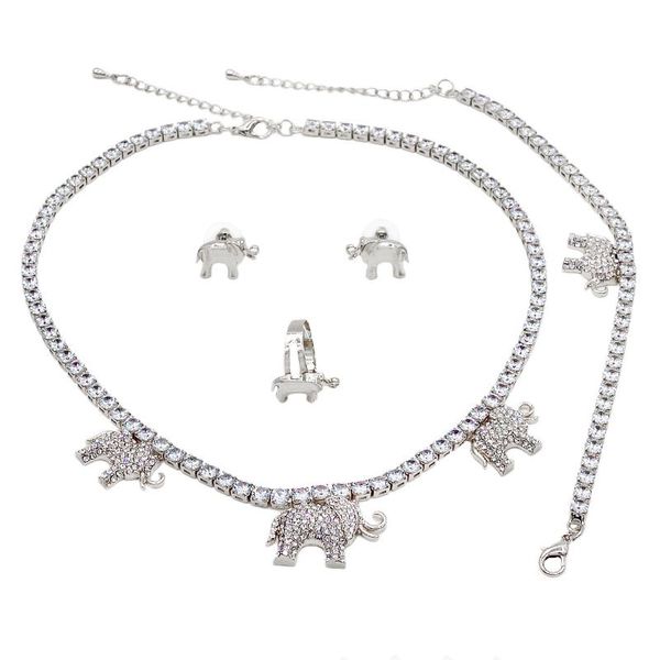 earrings & necklace crystal elephant i love you hug kiss jewelry set 14k electroplating platinum wedding party ladies gift, Silver
earrings & necklace crystal elephant i love you hug kiss jewelry set 14k electroplating platinum wedding party ladies gift, Silver