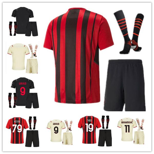 21 22 ac milan soccer jerseys giroud ibrahimovic third 3rd kit 2021 2022 tonali a.rebic kaer kessie theo brahim men kids sets football s, Black;yellow
21 22 ac milan soccer jerseys giroud ibrahimovic third 3rd kit 2021 2022 tonali a.rebic kaer kessie theo brahim men kids sets football s, Black;yellow