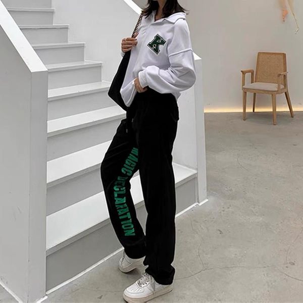 women's jeans streetwear korean fashion embroidery woman high waist elastic straight baggy pants hip hop drawstring trousers, Blue
women's jeans streetwear korean fashion embroidery woman high waist elastic straight baggy pants hip hop drawstring trousers, Blue