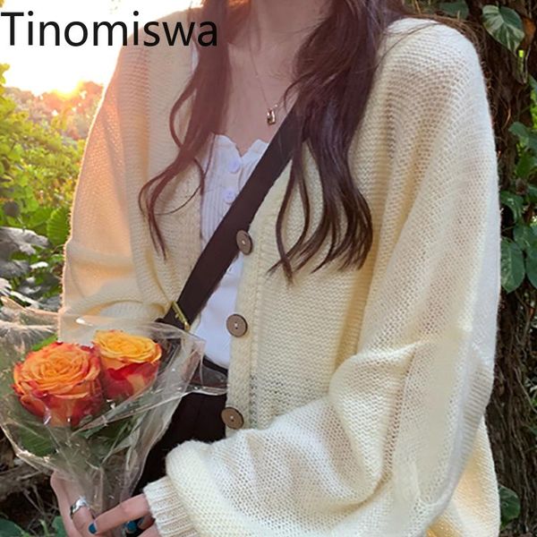 women's knits & tees tinomiswa autumn 2021 knit cardigan women single breasted loose sweet long sleeve knitweear solid color chic fema, White
women's knits & tees tinomiswa autumn 2021 knit cardigan women single breasted loose sweet long sleeve knitweear solid color chic fema, White