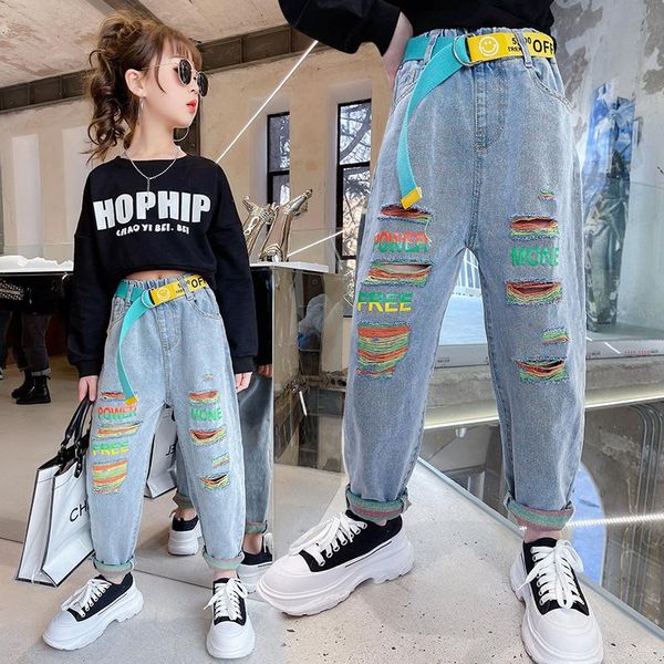jeans in the autumn of 2021, jeans, children's color with holes, middle-aged and older leggings girls' pants, Blue
jeans in the autumn of 2021, jeans, children's color with holes, middle-aged and older leggings girls' pants, Blue