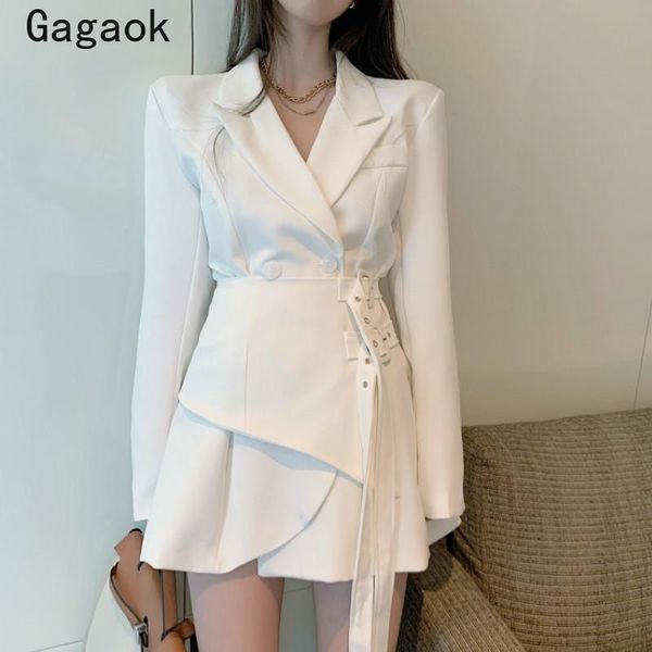 gagaok office lady korean women dress 2021 spring autumn solid sashes notched mini dresses chic slim wild vestidos k3892 casual, Black;gray
gagaok office lady korean women dress 2021 spring autumn solid sashes notched mini dresses chic slim wild vestidos k3892 casual, Black;gray