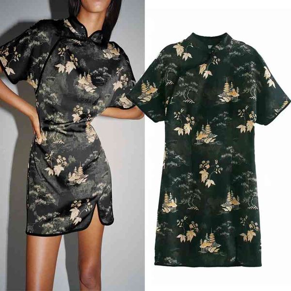 black toggles printed mini dress women za vintage chinese style short sleeve high neck short dress ladies elegant dresses 210322, Black;gray
black toggles printed mini dress women za vintage chinese style short sleeve high neck short dress ladies elegant dresses 210322, Black;gray