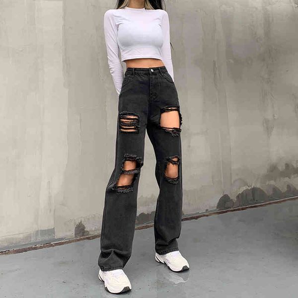hollow out ripped straight jeans women black punk baggy high waist mom boyfriend denim 90s korean oversize street pants iamy, Blue
hollow out ripped straight jeans women black punk baggy high waist mom boyfriend denim 90s korean oversize street pants iamy, Blue