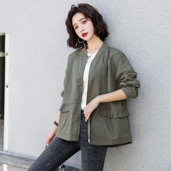 women's jackets 2021 spring autumn women windbreaker female fashion plus size 3xl short coat ladies casual long sleeve loose jacket out, Black;brown
women's jackets 2021 spring autumn women windbreaker female fashion plus size 3xl short coat ladies casual long sleeve loose jacket out, Black;brown