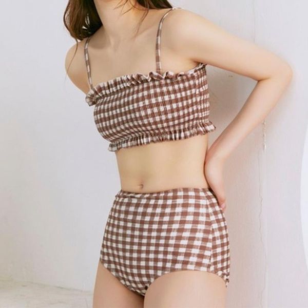one-piece suits 2021 women's two pieces smocked swimsuit plaid off-shoulder high waist bottom push up swimwear beachwear bathing suit
one-piece suits 2021 women's two pieces smocked swimsuit plaid off-shoulder high waist bottom push up swimwear beachwear bathing suit