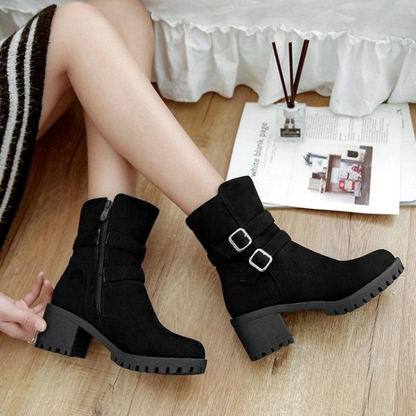 boots sianie tianie flock round toe thick sole chunky square high heel plain black leopard buckle strap design women warm
boots sianie tianie flock round toe thick sole chunky square high heel plain black leopard buckle strap design women warm