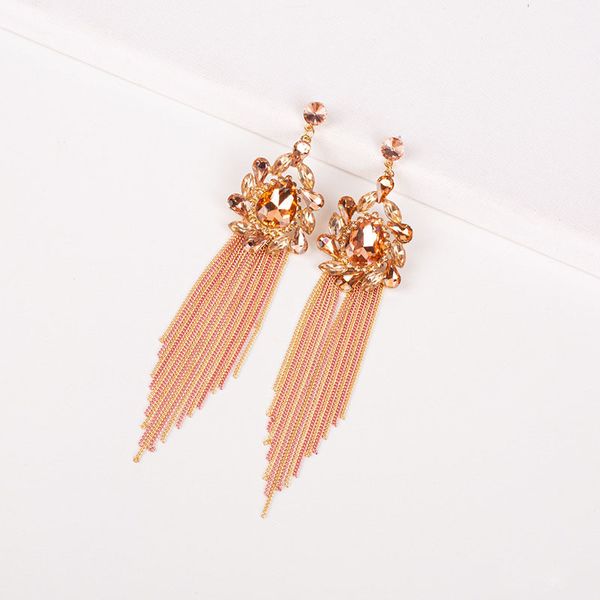 crystal water drop dangle europe and america bohemian ethnic long tassel earrings for women fashion jewelry, Golden
crystal water drop dangle europe and america bohemian ethnic long tassel earrings for women fashion jewelry, Golden