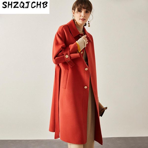 wind in the winter of high-end long over-the-knee waitmore wool double coat female women's trench coats, Tan;black
wind in the winter of high-end long over-the-knee waitmore wool double coat female women's trench coats, Tan;black