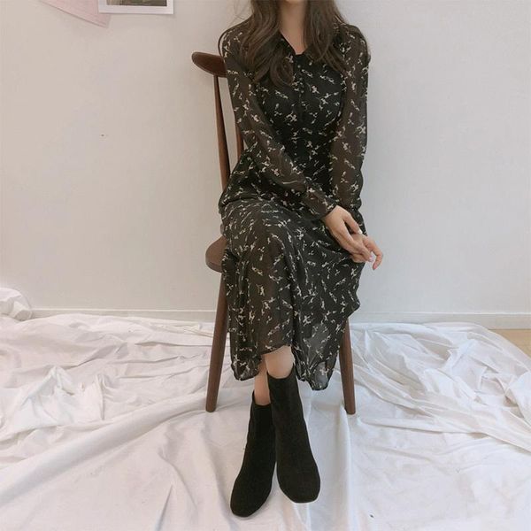 casual dresses women floral print single breasted folds long dress female high waist petal sleeve 2021 girl autumn vestido, Black;gray
casual dresses women floral print single breasted folds long dress female high waist petal sleeve 2021 girl autumn vestido, Black;gray