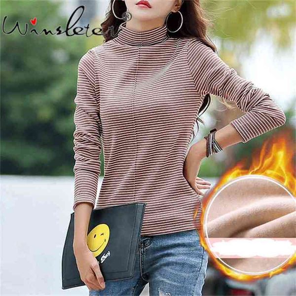 thick fleece t shirt women striped turtleneck long sleeve female cotton autumn winter tshirt tee ropa mujer t01606b 210421, Black;gray
thick fleece t shirt women striped turtleneck long sleeve female cotton autumn winter tshirt tee ropa mujer t01606b 210421, Black;gray