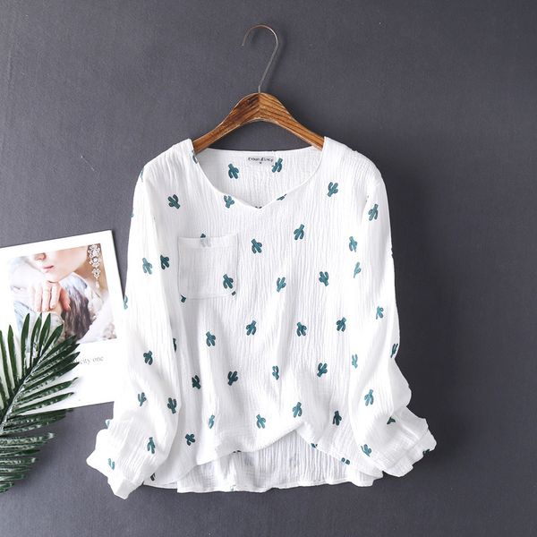 new japanese style spring and autumn ladies cotton crepe cloth long-sleeved trousers pajamas cactus comfortable home service, Black;red
new japanese style spring and autumn ladies cotton crepe cloth long-sleeved trousers pajamas cactus comfortable home service, Black;red
